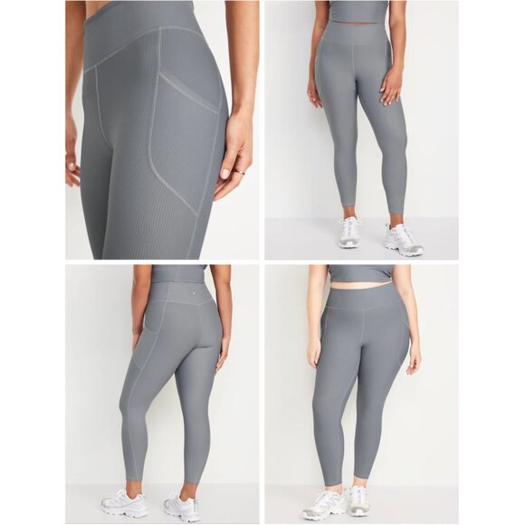 Old Navy Active high-waisted PowerSoft rib pocket leggings - 7/8 length - Picture 5 of 7